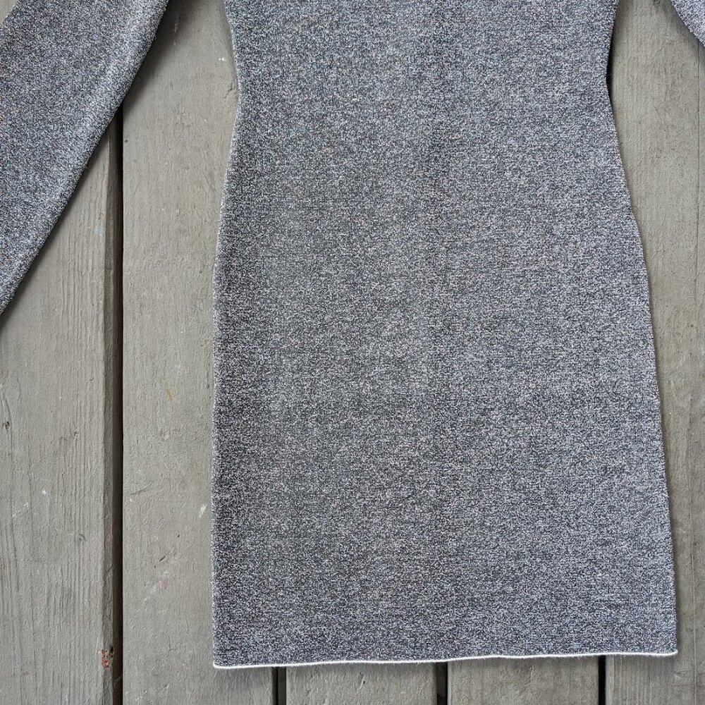 Good American Silver Sparkle Bell Sleeve Mini Dress‎ XS - Picture 4 of 9
